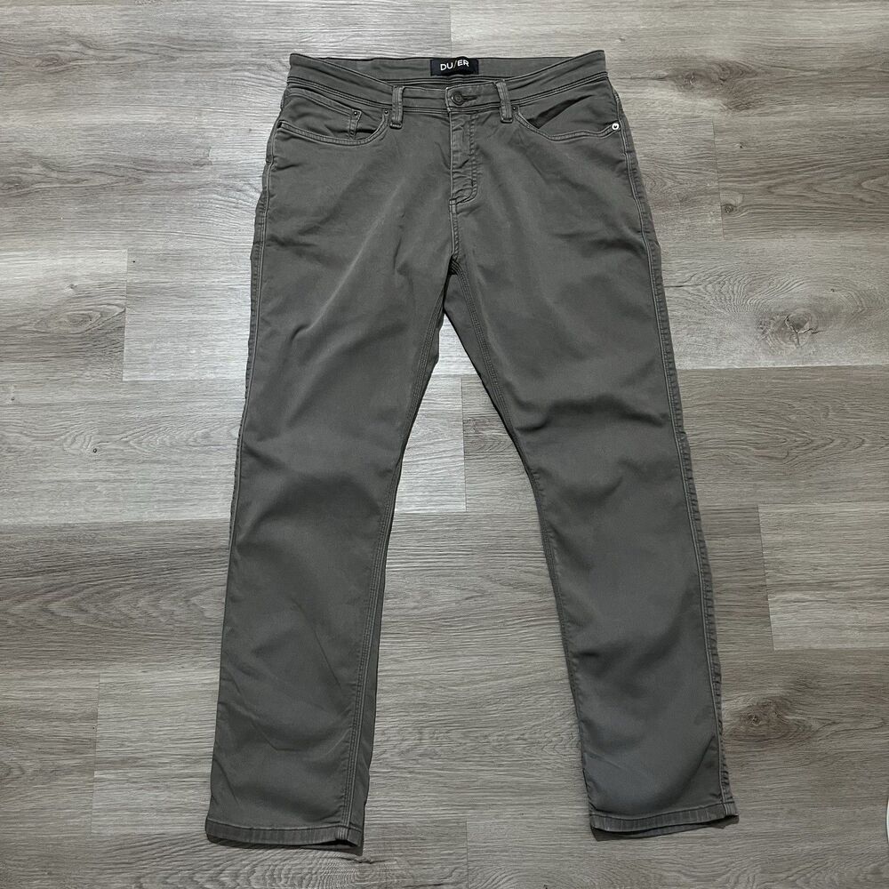 DUER N2X Relaxed Taper Pants Mens 34x30 Green Stretch Outdoor